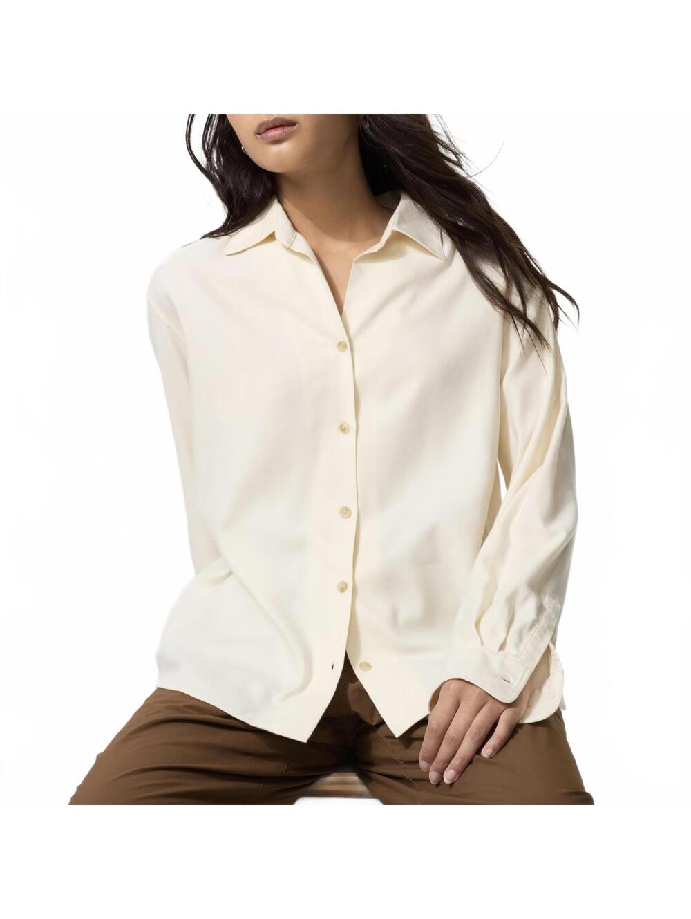 Uniqlo Soft Flannel Skipper Shirt NWT Off White XXS